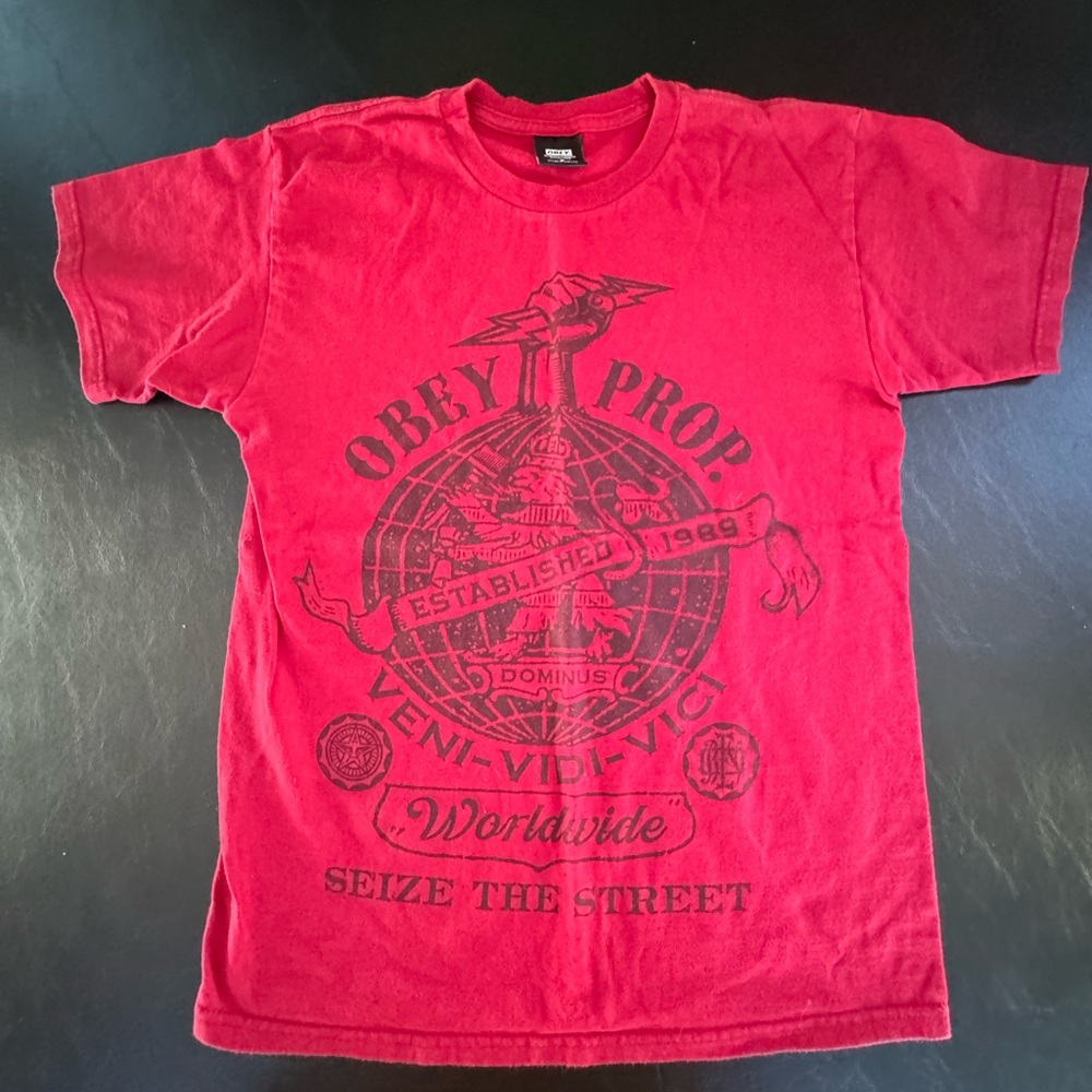 Obey Maroon Crewneck Tee